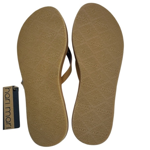 Hari Mari Meadows Leather Flip Flops Tobacco Sz 6 NWT - Picture 4 of 6